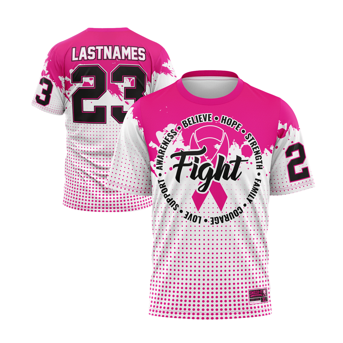 2026 Smash It Sports Breast Cancer Awareness Short Sleeve Jersey (Customized Buy-In) Fight