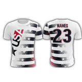 USA White Stripes Short Sleeve Shirt (Customized Buy-In) - Smash It Sports