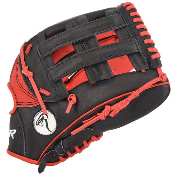 Viper Premium Leather Slowpitch Softball Fielding Glove – Game Ready Edition - VIP-H-SL-BLK-RD-001