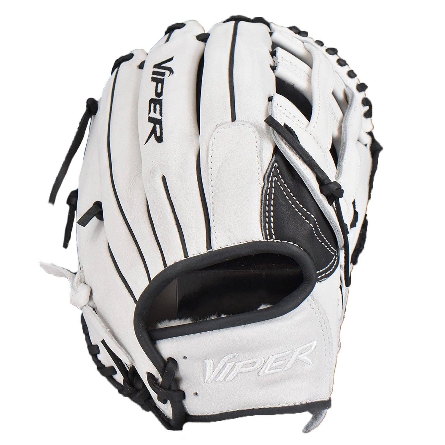 Viper Premium Leather Slowpitch Softball Fielding Glove – Game Ready Edition - VIP-H-SL-W-BLK-001 - Smash It Sports