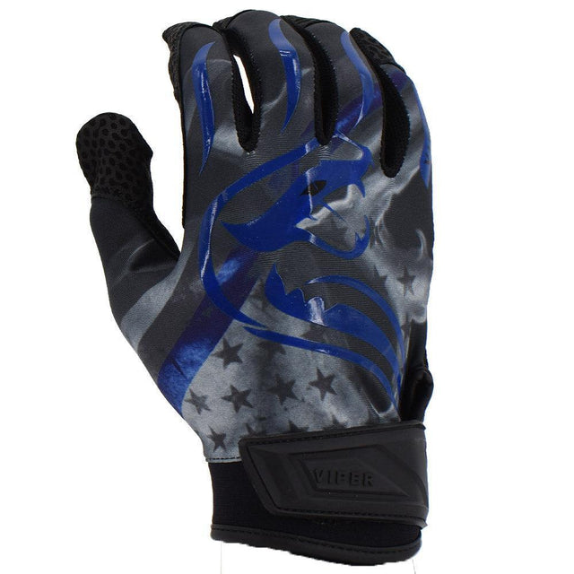 Viper Lite Premium Batting Gloves Leather Palm - Blue Line - Smash It Sports