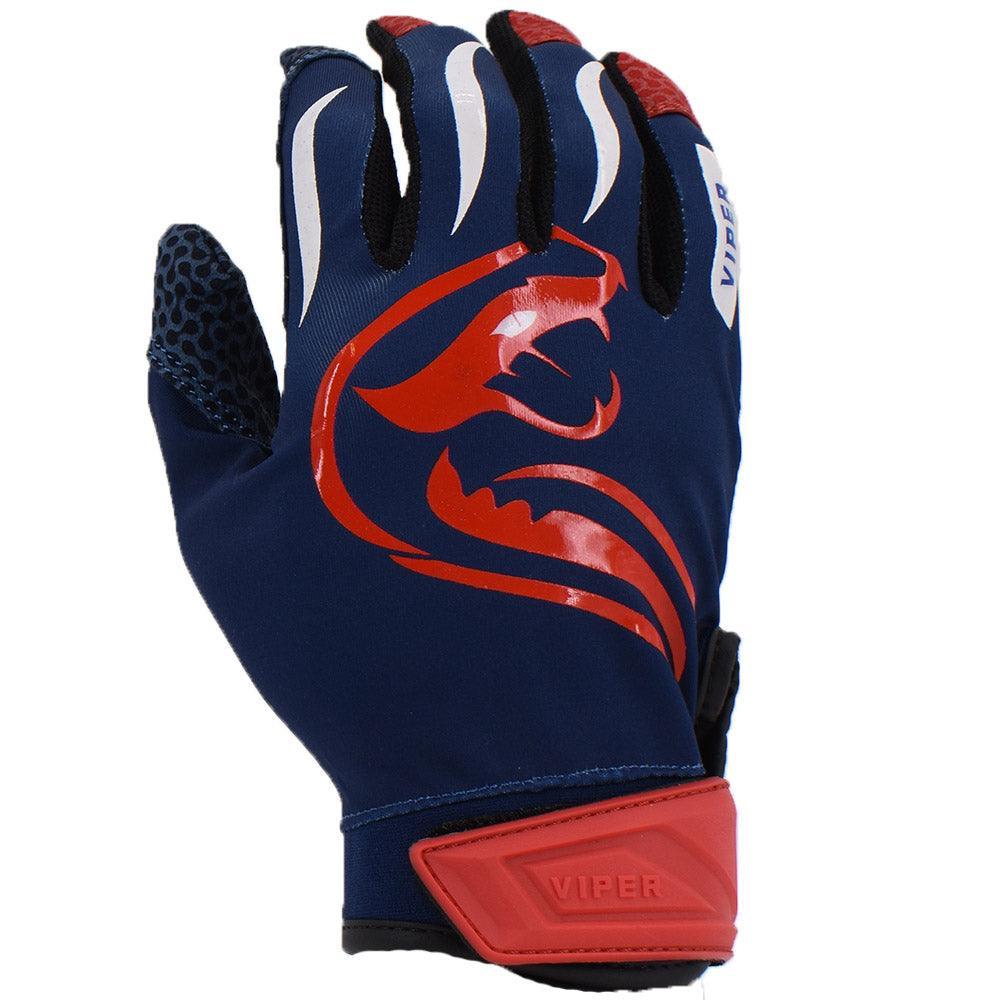 Viper Lite Premium Batting Gloves Leather Palm Navy/Red/White - Smash It Sports