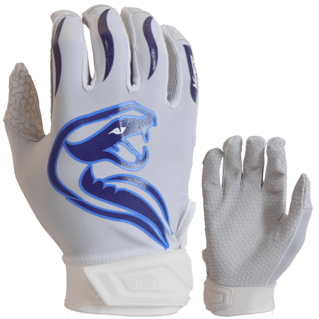 Viper Lite Premium Batting Gloves Leather Palm - Team Edition - White/Carolina/Purple - Smash It Sports