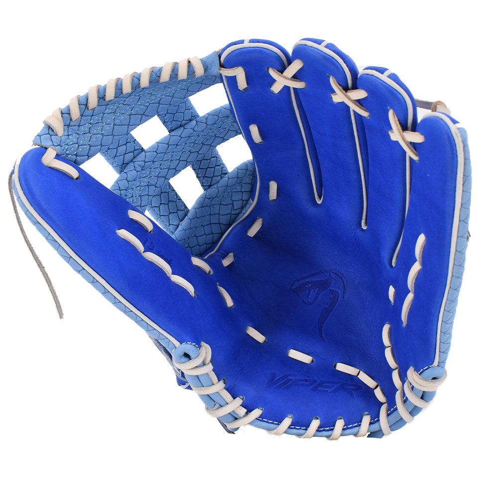 Viper Japanese Kip Leather Slowpitch Softball Fielding Glove Viper-Tip Edition Carolina/Royal/White - Smash It Sports