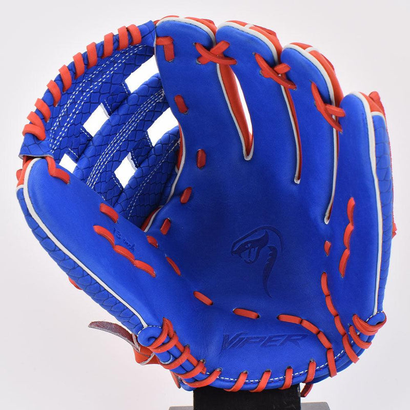 Viper Japanese Kip Leather Slowpitch Softball Fielding Glove Viper-Tip Edition Royal/Red/White - Smash It Sports