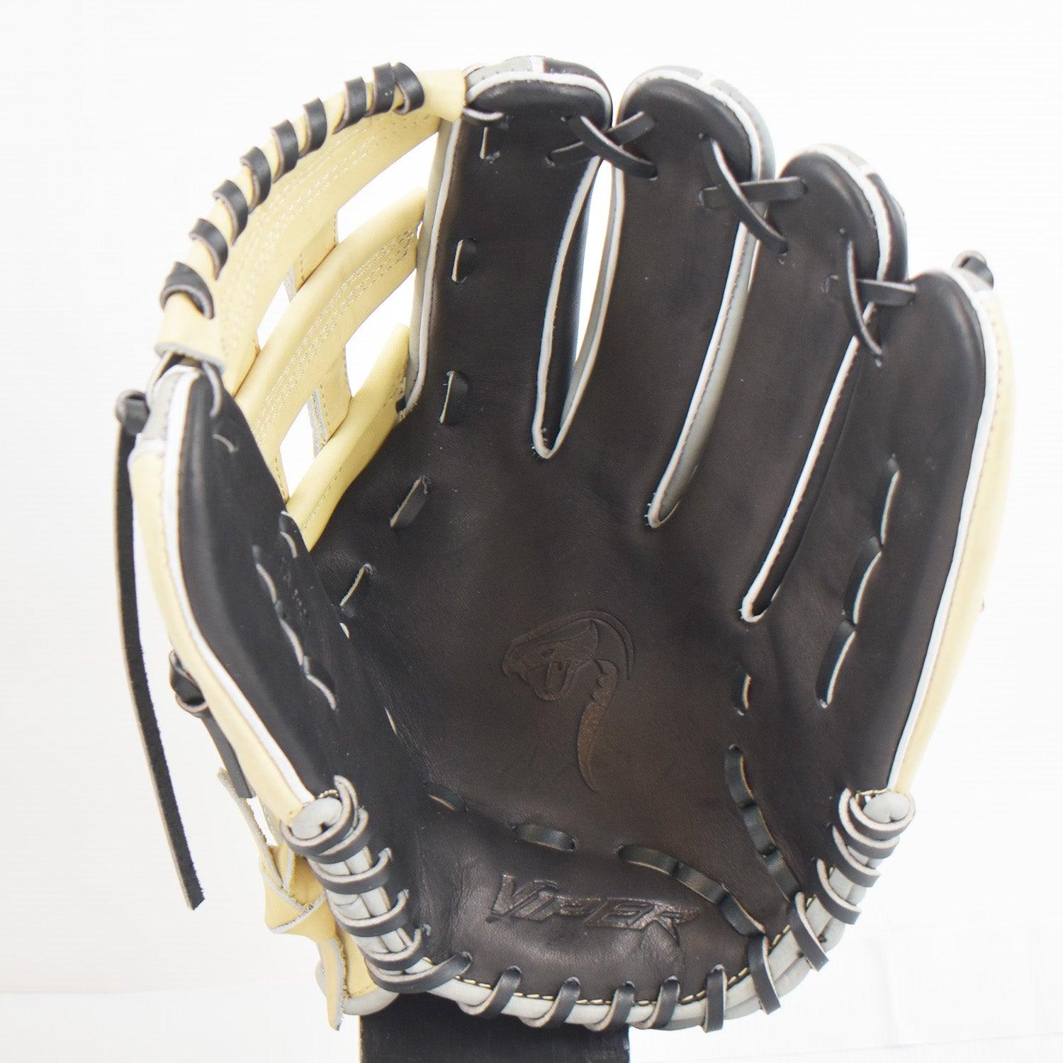 Viper Japanese Kip Leather Slowpitch Softball Fielding Glove Tan/Black/Grey - Smash It Sports