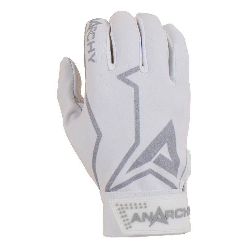Anarchy Premium Batting Gloves- White/Grey (New Logo)