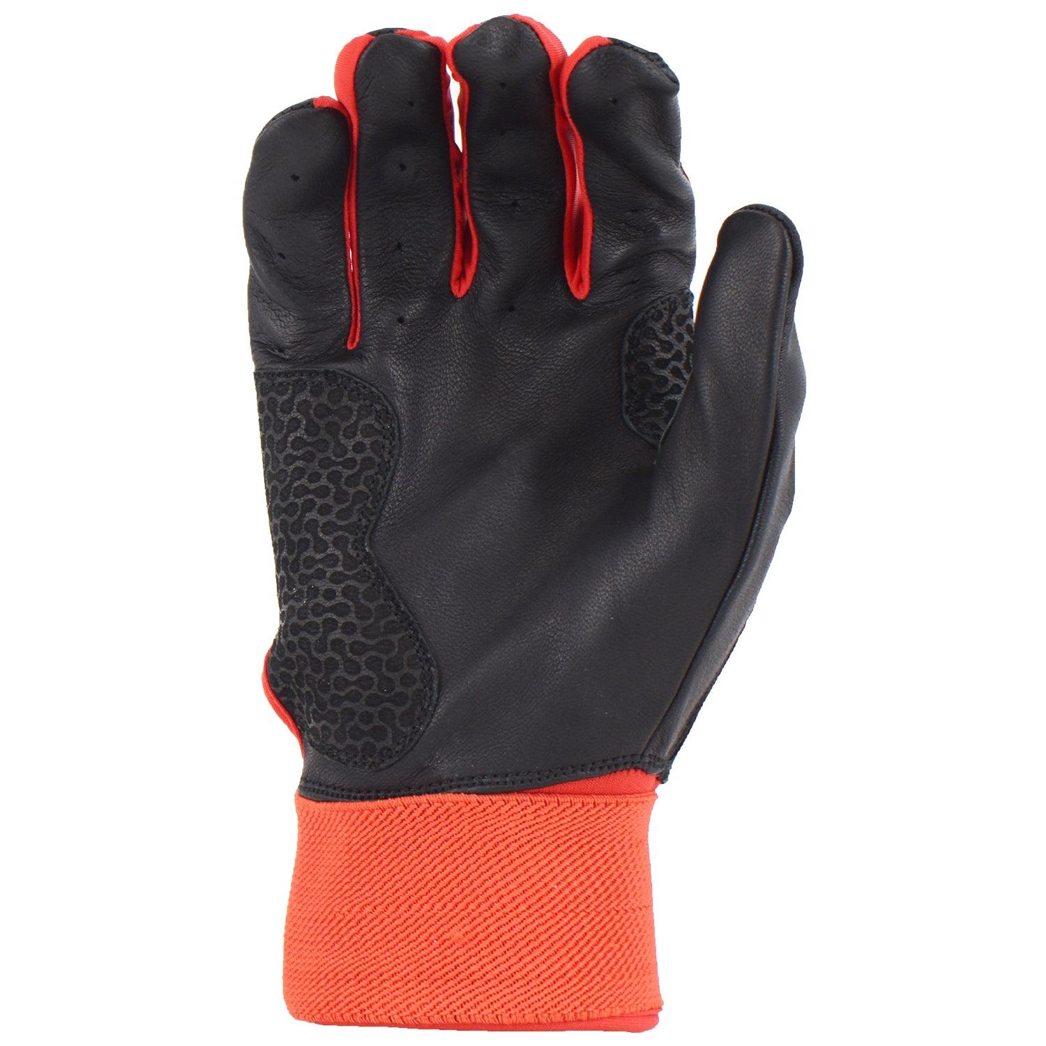 Viper Grindstone Long Cuff Batting Glove - Black/Red - Smash It Sports