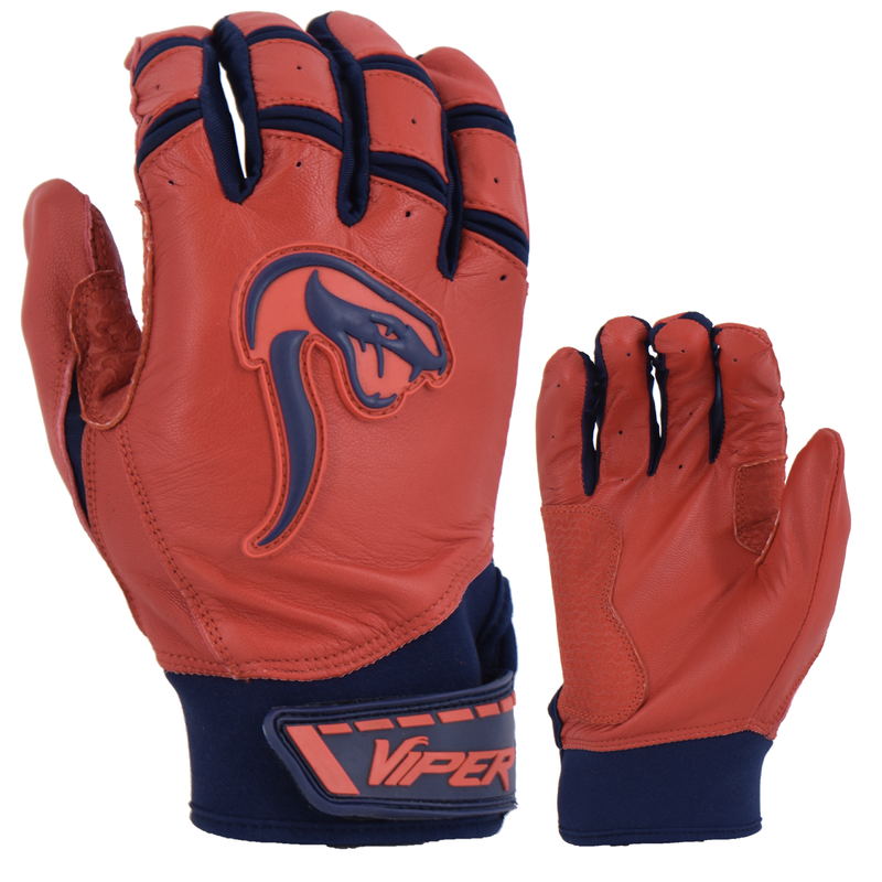 Viper Grindstone Short Cuff Batting Glove - Red/Navy - Smash It Sports