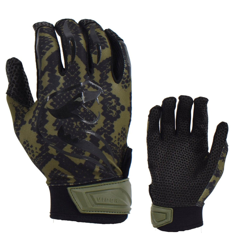 Viper Lite Premium Batting Gloves Leather Palm - Viper Skin Edition - OD Green/Black - Smash It Sports