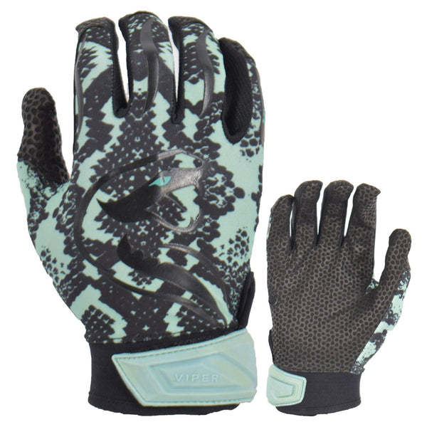 Viper Lite Premium Batting Gloves Leather Palm - Viper Skin Edition - Mint/Black