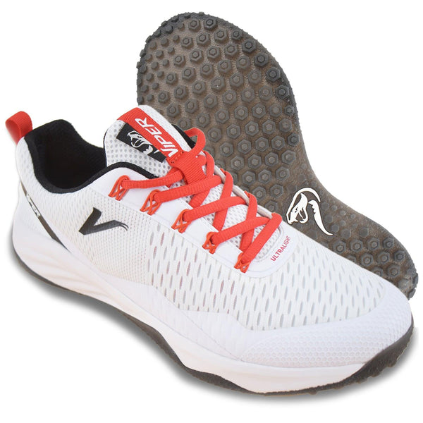 Viper Ultralight Turf Shoe (White/Red/Black) - Smash It Sports