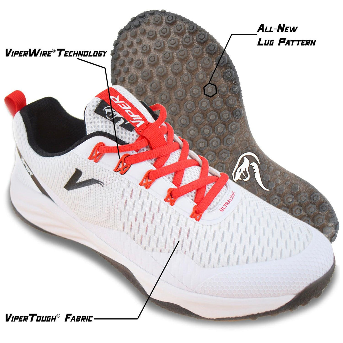 Viper Ultralight Turf Shoe (White/Gold) | available with