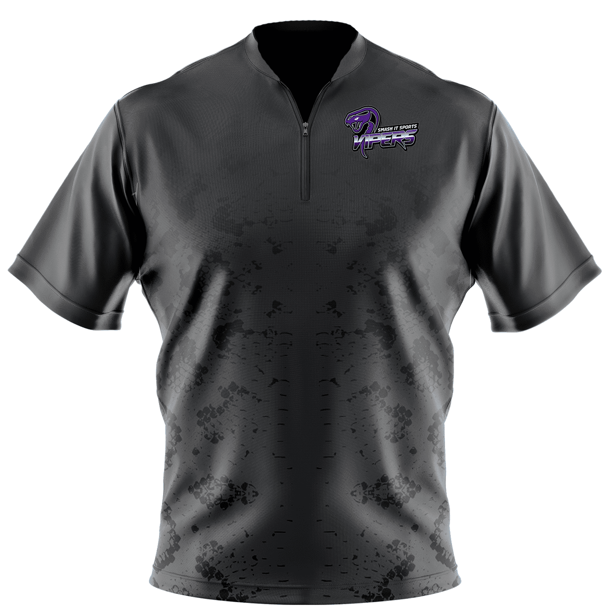 Vipers Short Sleeve Quarter Zip - Charcoal - Smash It Sports