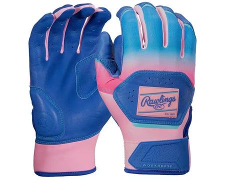 Rawlings Workhorse Funburst Batting Gloves - Royal/Pink