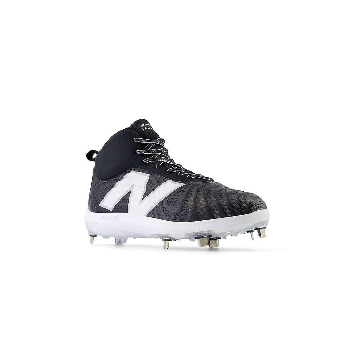 New Balance Men's FuelCell 4040 V7 Mid-Metal Baseball Cleats - Black / Optic White - M4040BK7 - Smash It Sports