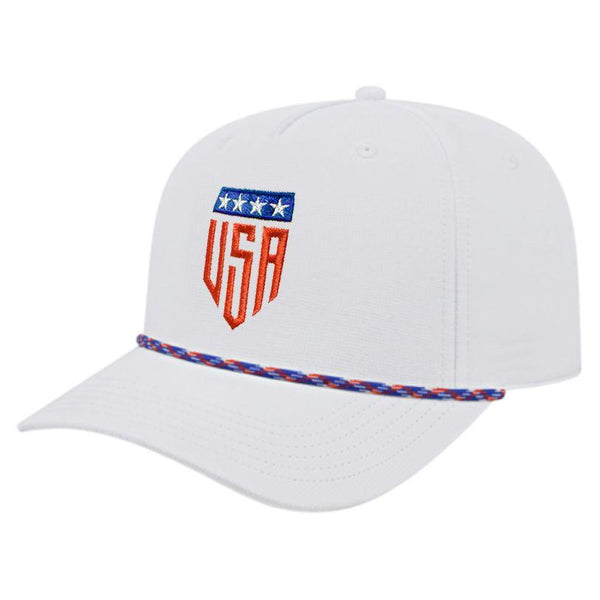 Team USA Shield Snapback Hat White available with Fast and Free shipping