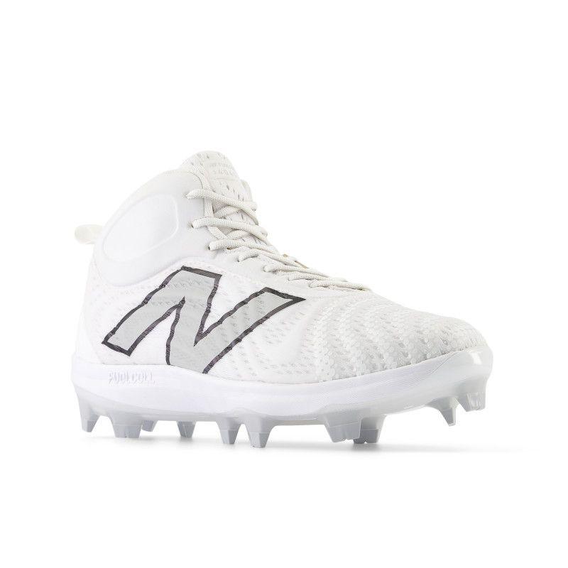 New Balance Men's FuelCell 4040 V7 Mid-Molded Baseball Cleats - White / Raincloud - PM4040W7 - Smash It Sports