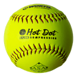 Worth 12" ASA Hot Dot 52/300 Slowpitch Softballs - AHD12CY - Smash It Sports