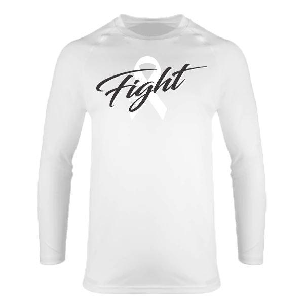 FIGHT Cancer Ribbon Long Sleeve Crew Neck - Smash It Sports